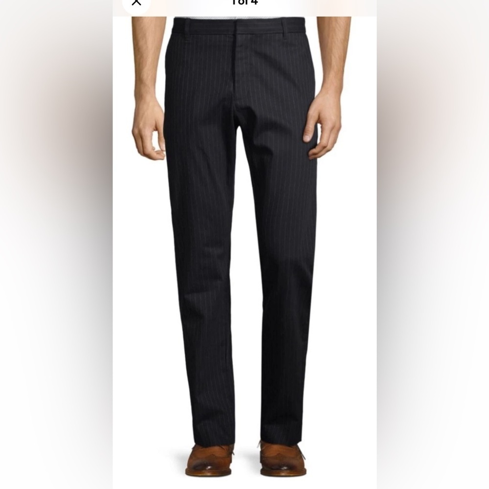 Vince Men's Griffith Classic Pinstripe Chino Dark Pinstripe Pants | 33